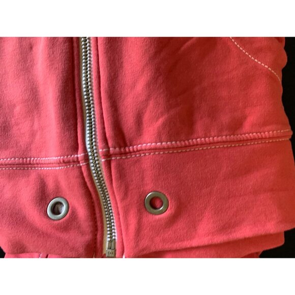 Merona Red Full-Zip Sweatshirt Size Large with Contrast Stitching & Eyelet Detai - Picture 8 of 8
